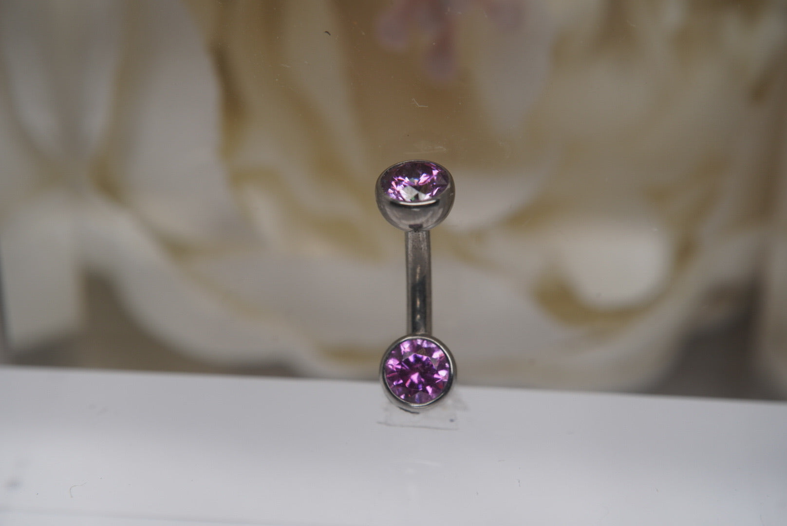 Fancy Purple Crystal Navel in a Bezel Setting  (4mm/4mm)