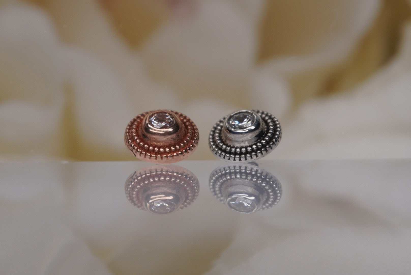 16g Round Milgrain in Gold
