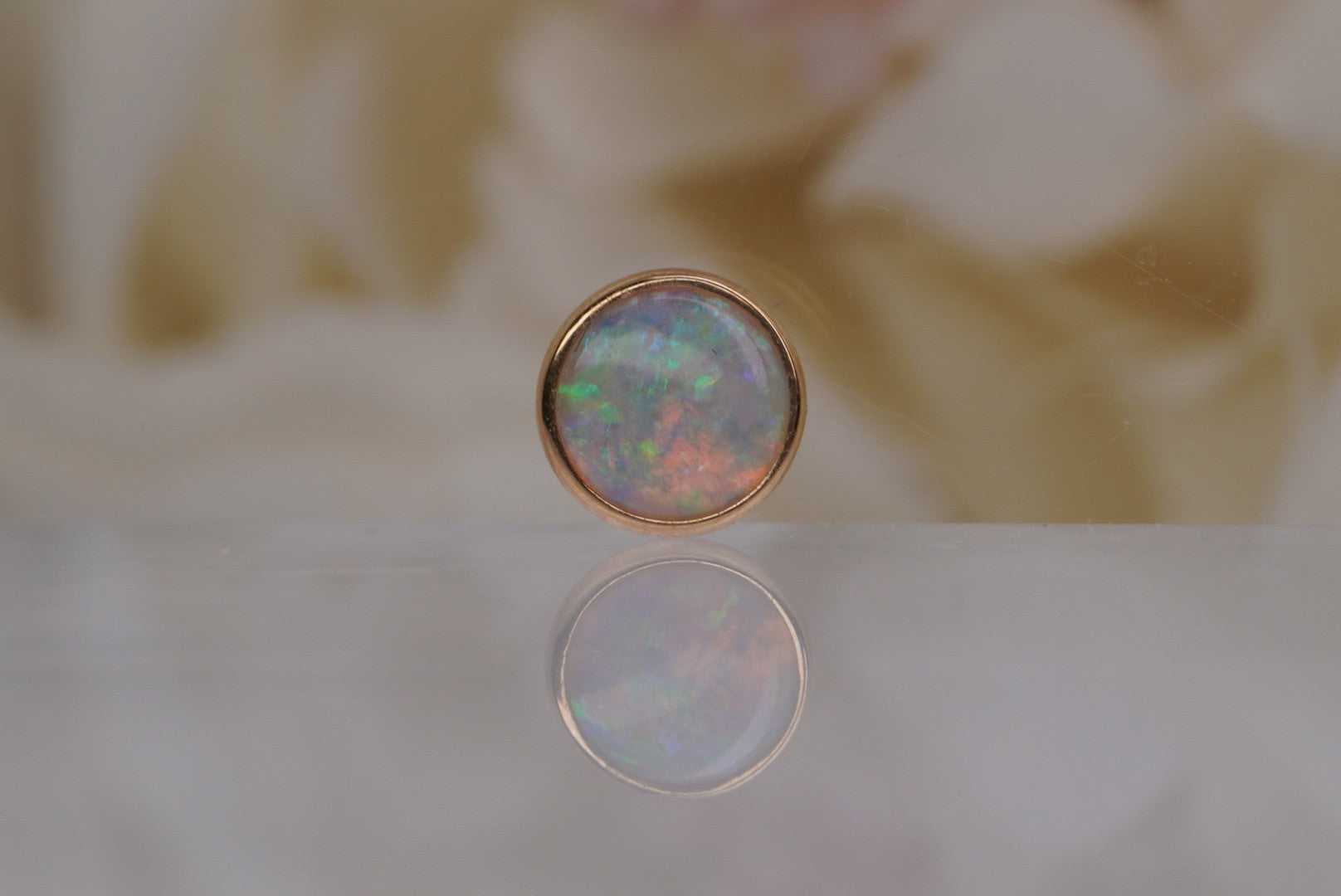Round Cup Setting with White Opal