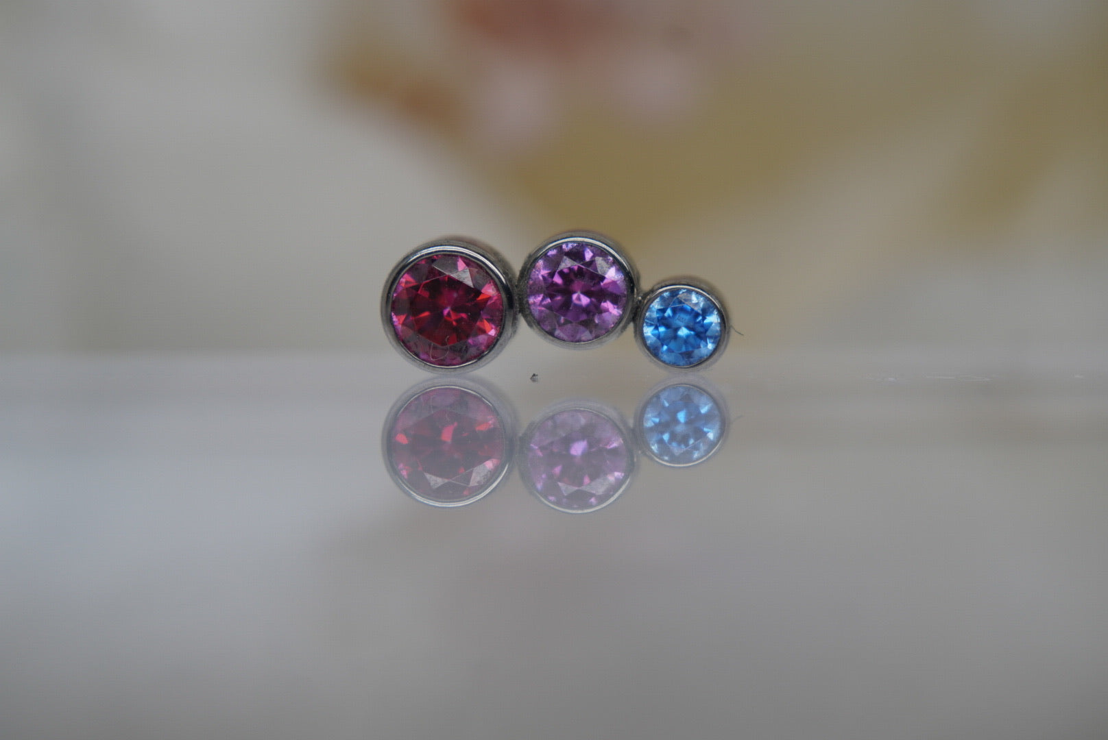 3-Gem Clio Right Facing (Red, Purple & Blue)