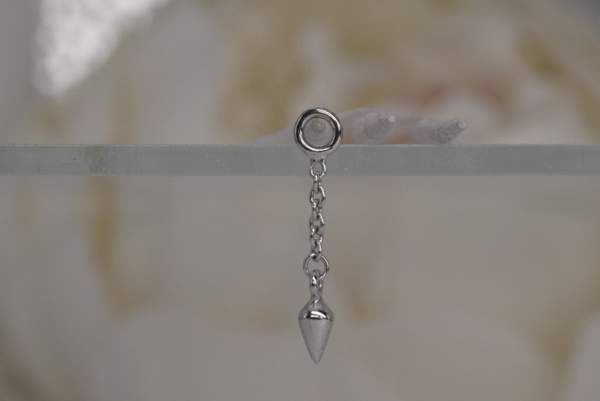 Tether 14k "Pendulum" spike chain/charm dangle in white gold