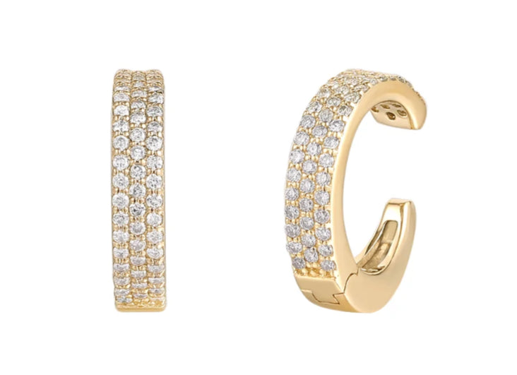 Ear Cuff GENUINE DIAMONDS in Yellow Gold