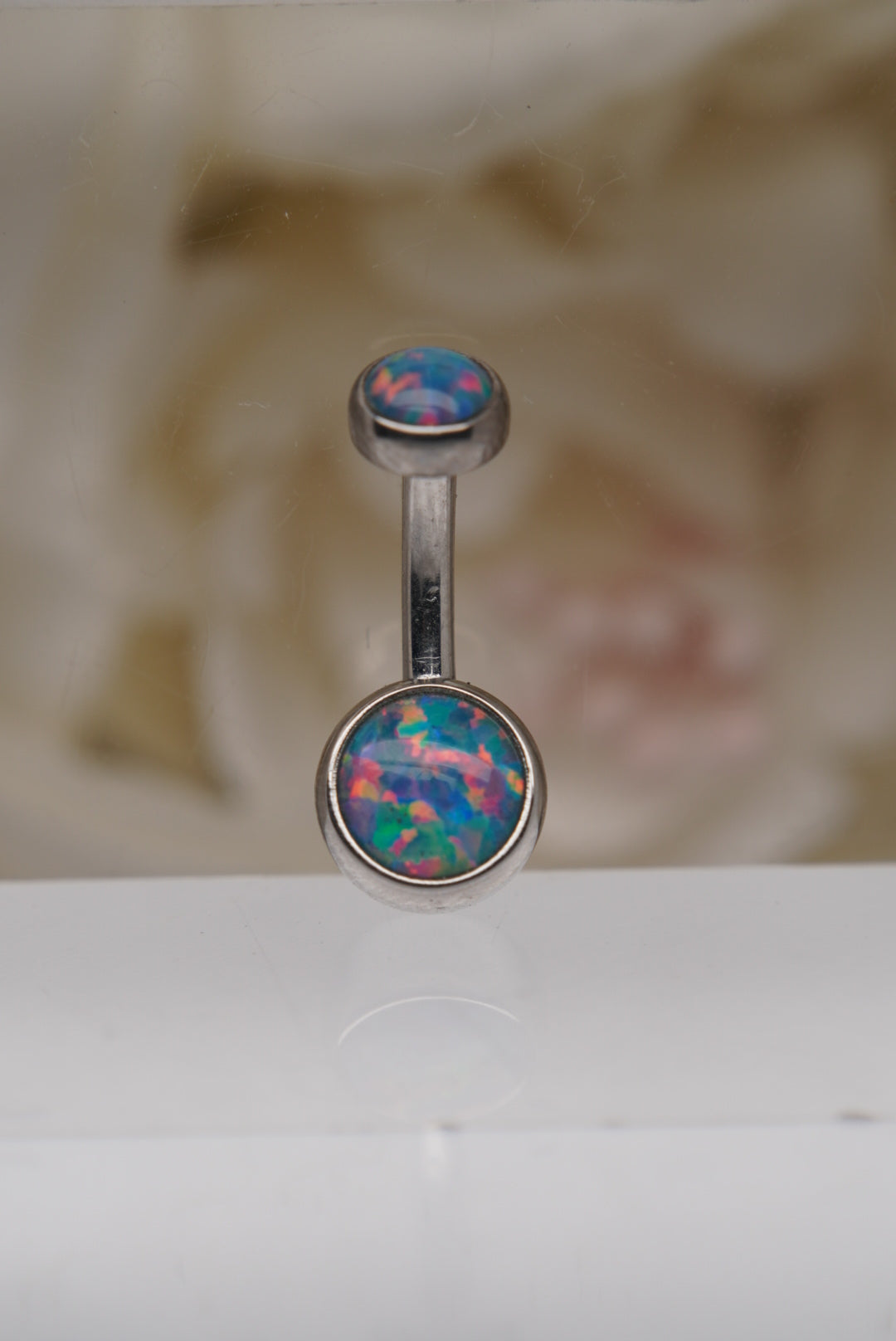 Teal Opal Navel in a Bezel Setting  (4mm/6mm)