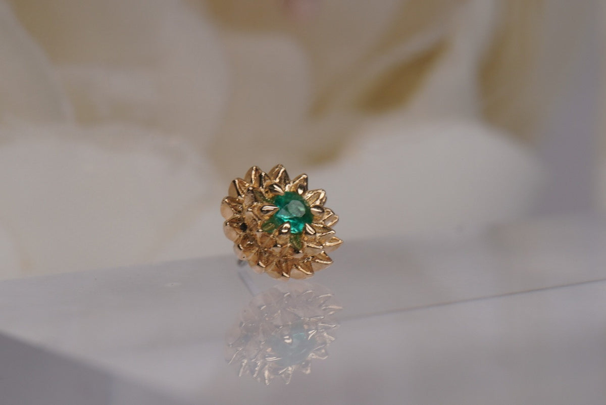 Tether 14k "Dahlia" with genuine emerald Yellow gold white gold rose gold