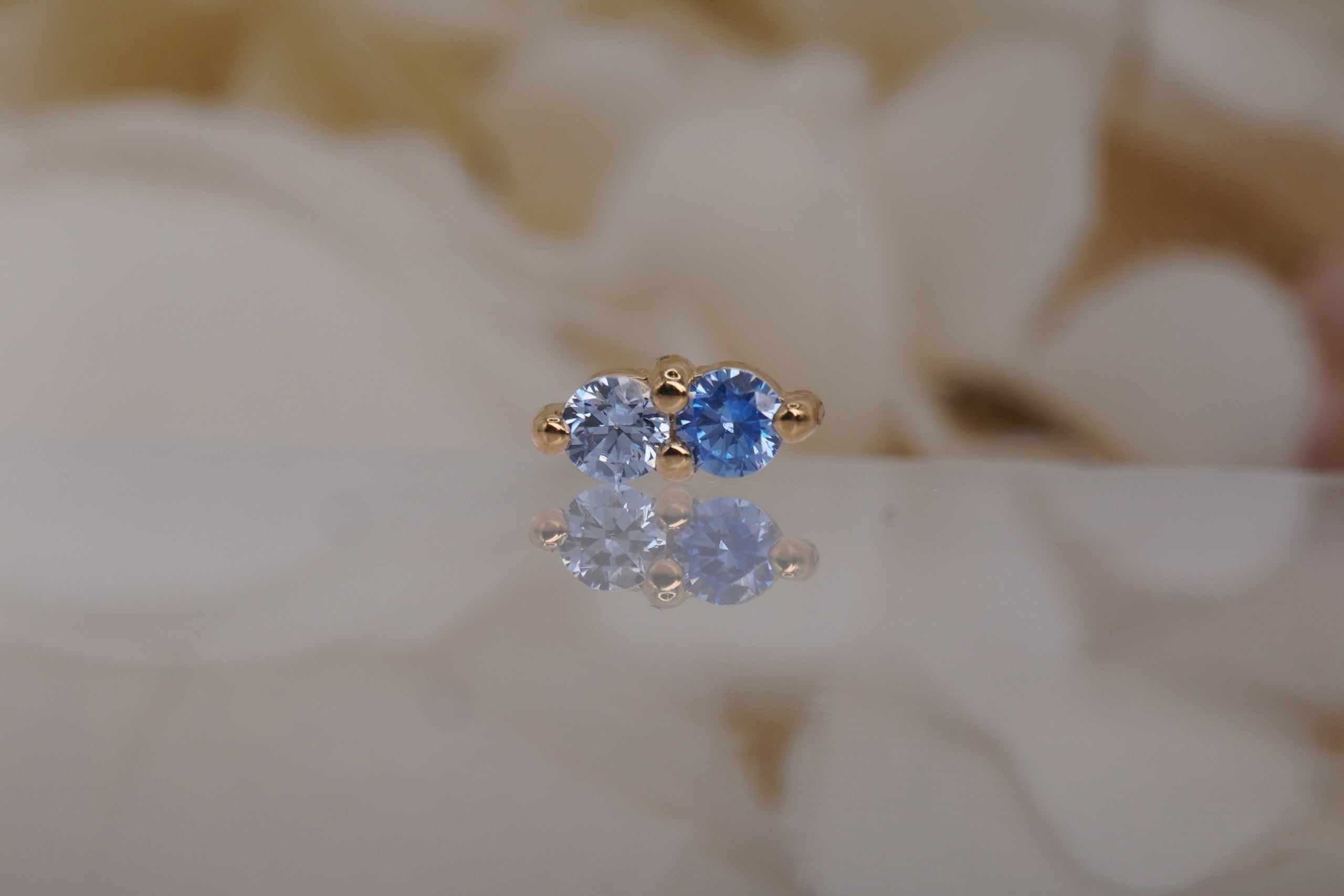 Duo with Arctic Blue and Greyish Blue Crystals