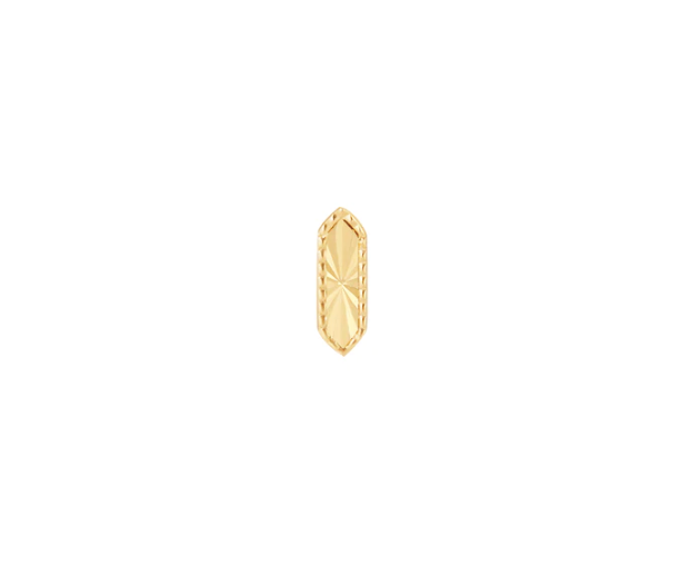 Buddha Jewelry Organics 14k Various Gold Color Options 6x2mm "Moxy" THREADLESS stock image yellow gold