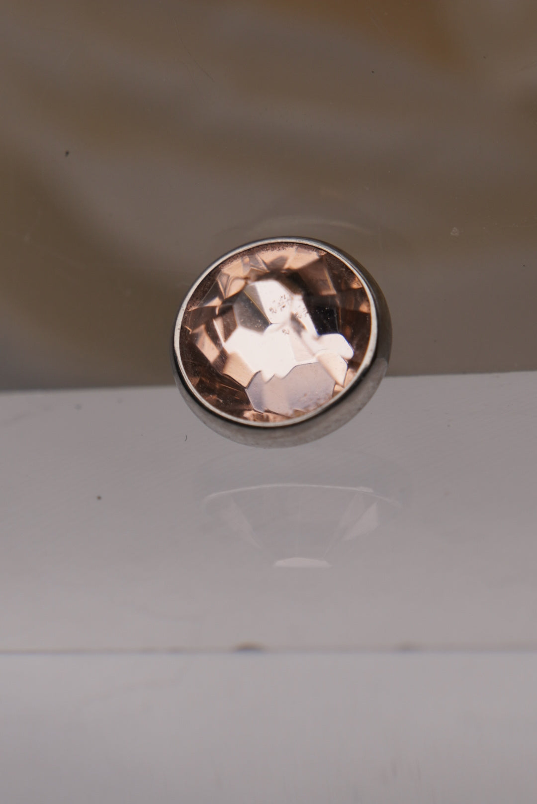 Light Peach Crystal- Flat Faceted Gems 16g