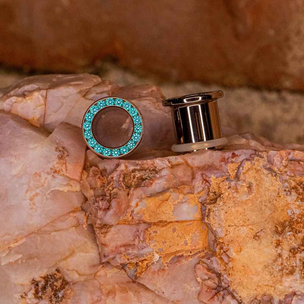 Gemmed Eyelets in Mint Green -  7/16"