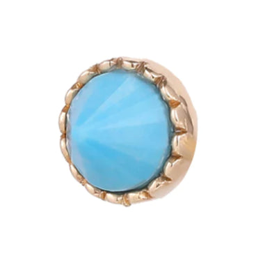 Round Accent Bezel Reverse Set in Turquoise
