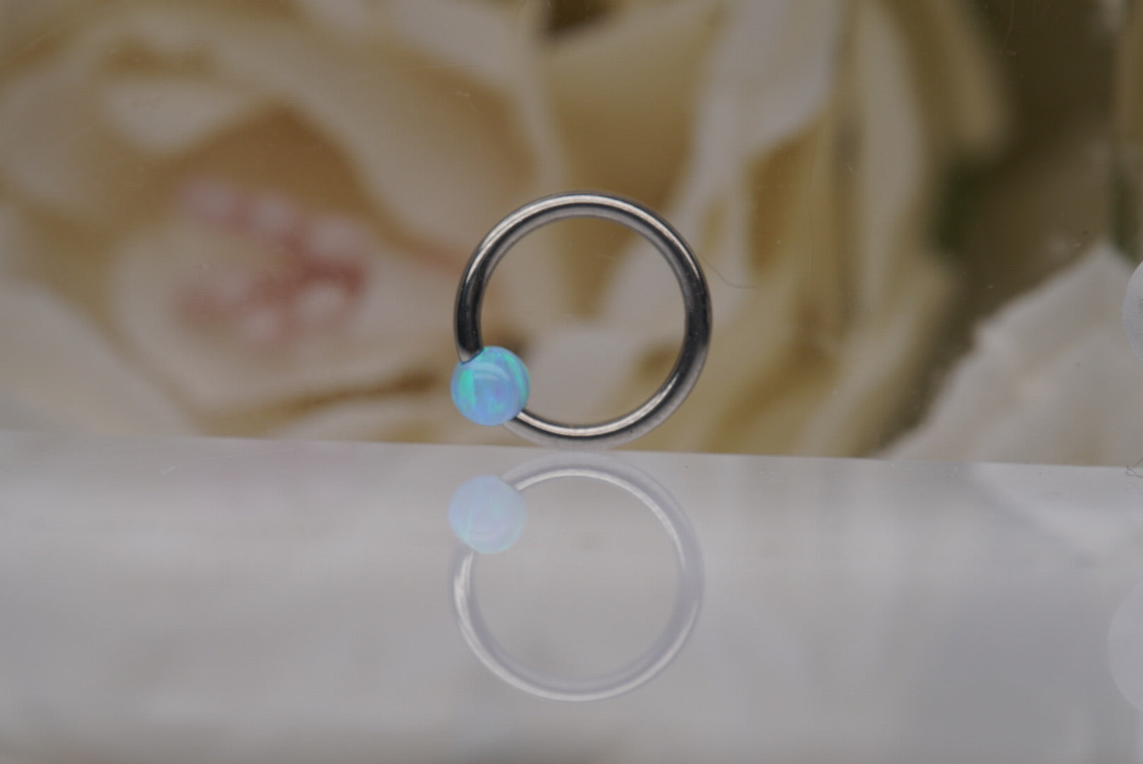 3mm Captive Bead- Sky Blue Opal
