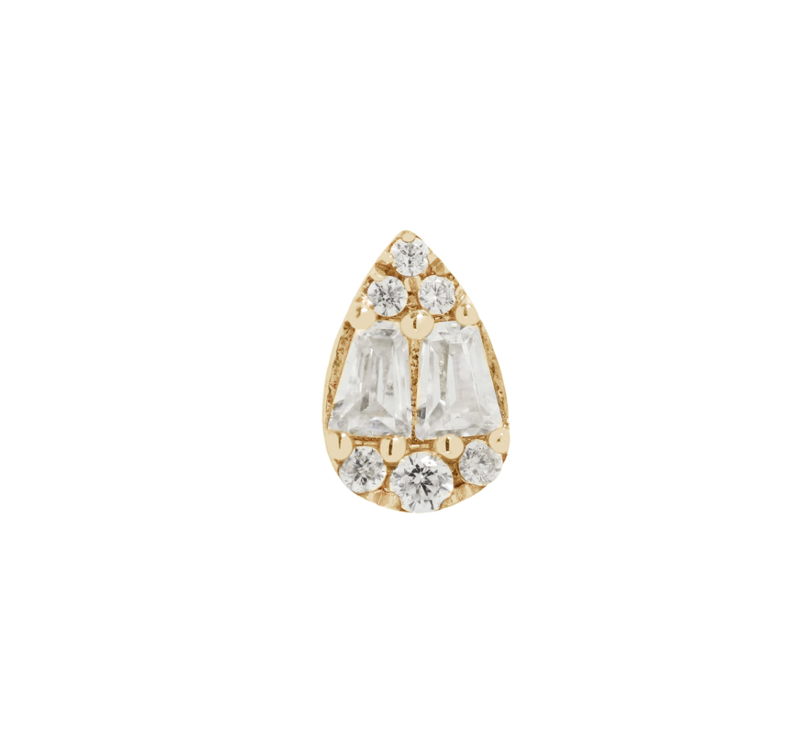 Buddha Jewelry 14k Gold "Virtue" with crystal stock image YG