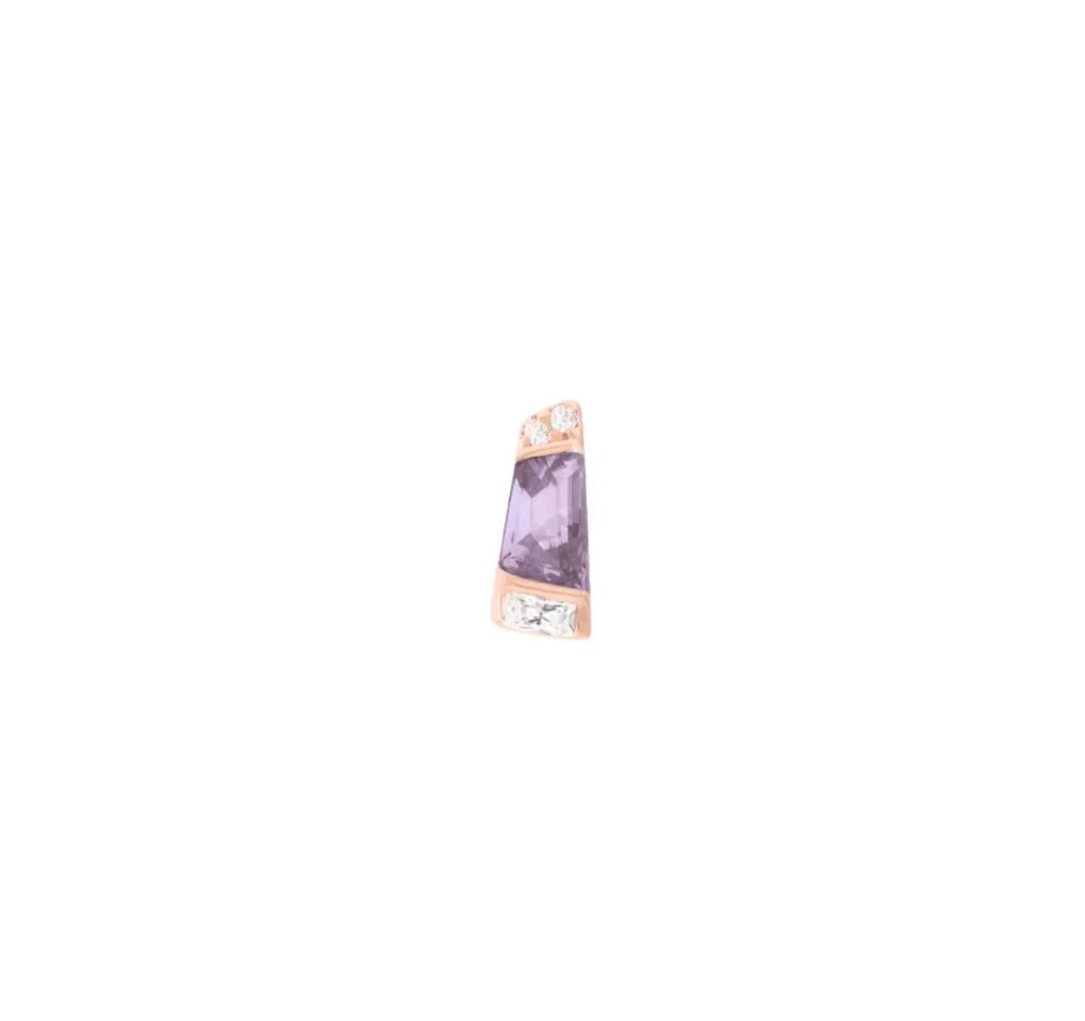 Buddha Jewelry 14k Gold "Saboteur" with Amethyst in THREADLESS rose gold stock image