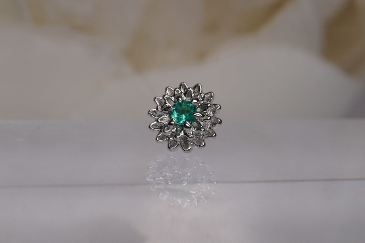 Tether 14k "Dahlia" with genuine emerald Yellow gold white gold rose gold