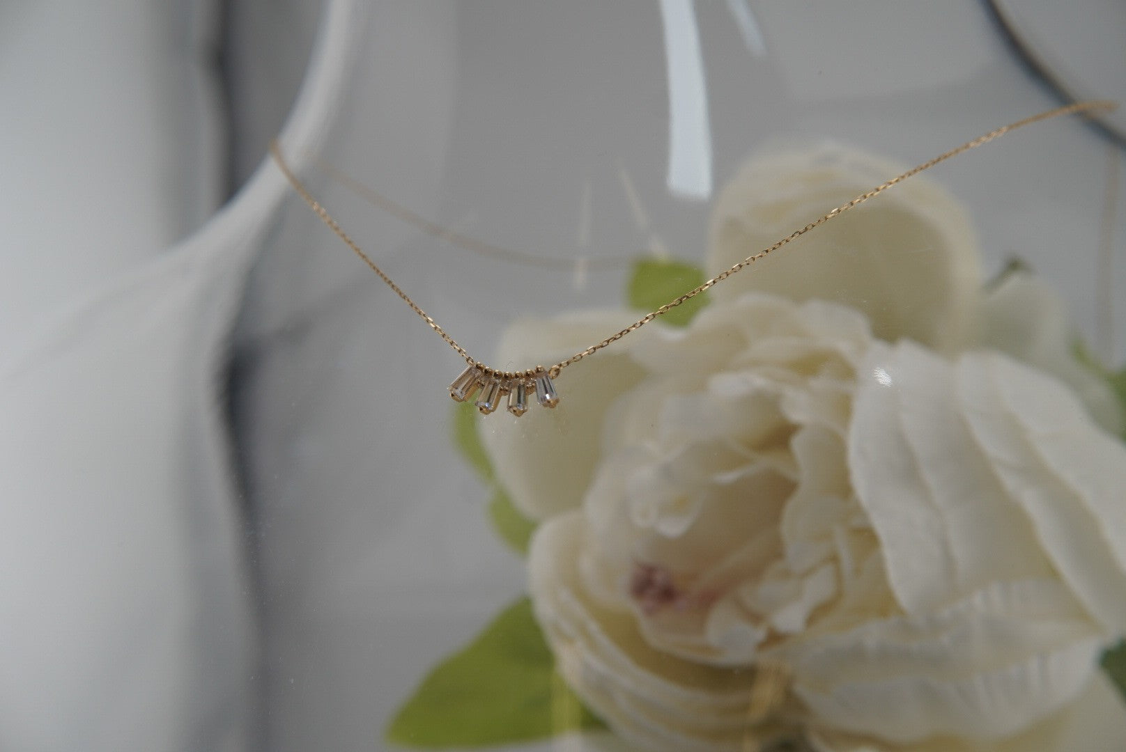 Crown Jewels Necklace with WHITE SAPPHIRES in Yellow Gold