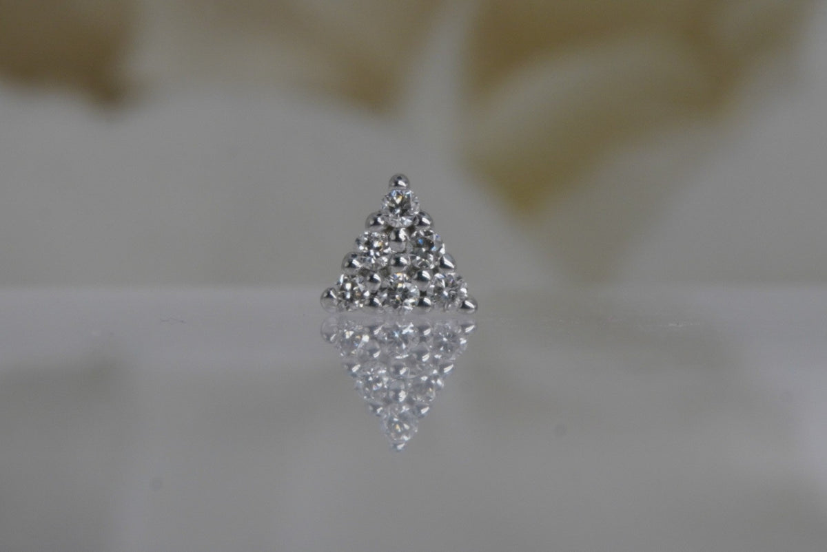 Buddha Jewelry Organics 14k Various Gold Color Options 2.2mm "Vain" THREADLESS with GENUINE Diamonds in white gold