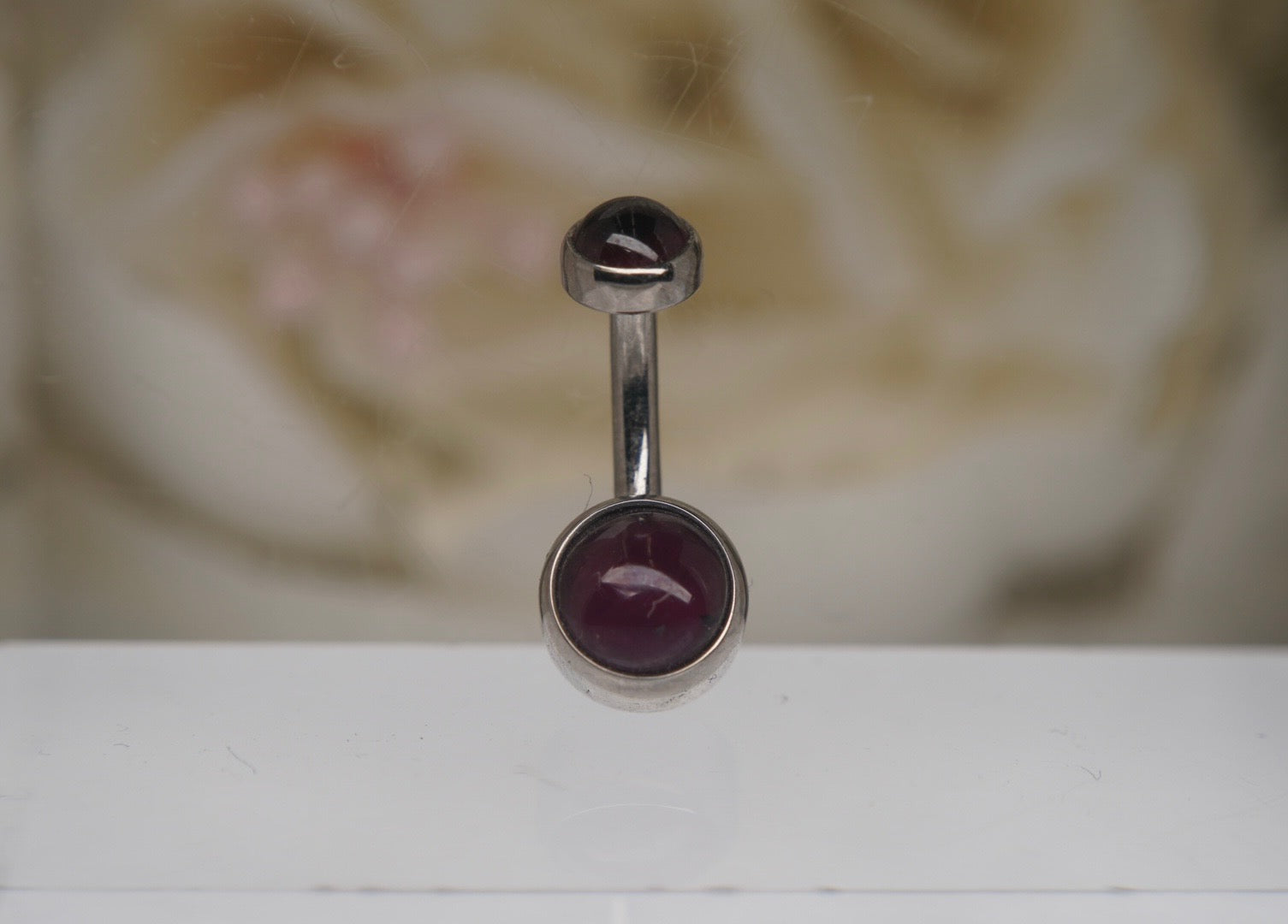 Almandine Garnet Navel in a Bezel Setting (4mm/6mm)