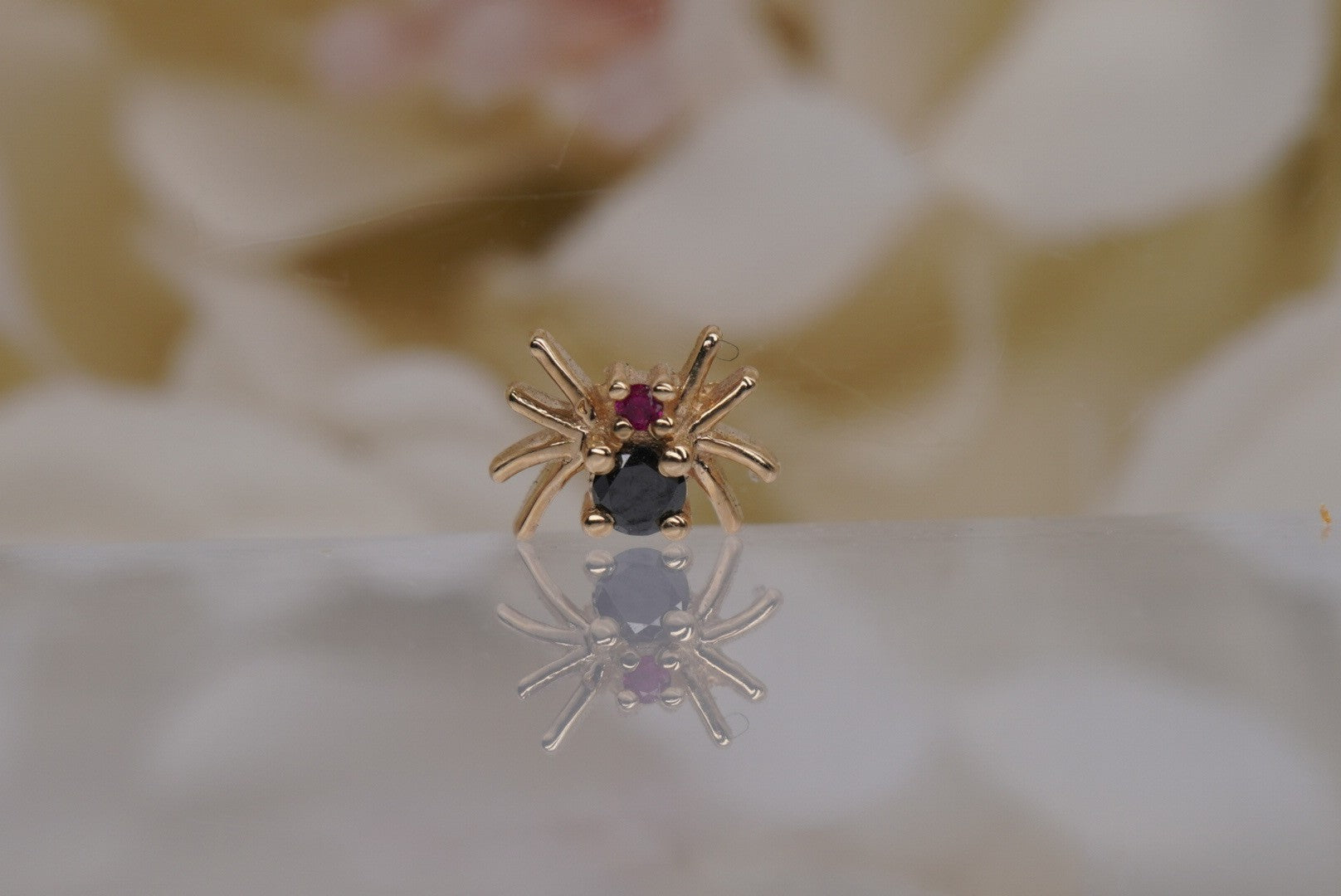 Octo Spider-GENUINE BLACK DIAMONDS & RUBY